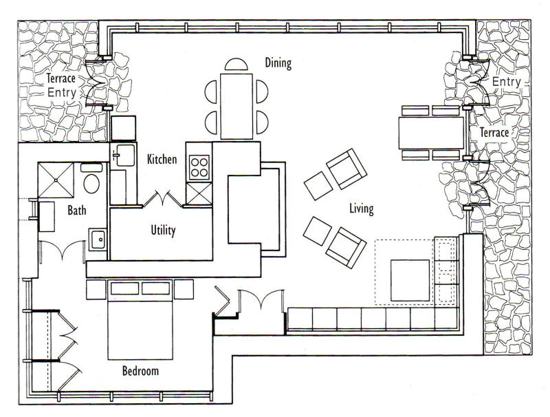 Frank Llloyd Wright's Seth Peterson Cottage Floor Plan
